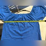 American Eagle  Button Front Short Puff Sleeve Top in Blue Size XS NWT Photo 8