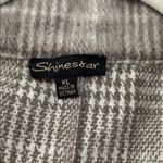Shinestar  Houndstooth Coat in Gray and Cream Photo 3