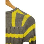 Anthropologie Sweater Yellow Maple Striped Pleated Belt Pocket Taupe XS Cardigan Photo 5