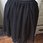 Garnet Hill  black stripe gathered skirt, pockets Photo 0