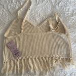 Wild Fable NWT Cream Knit Fringe Crop Top Photo 1