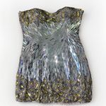 Sherri Hill  Fully Sequin Beaded Mini Strapless Dress Y2K  Cocktail Statement 12‎ Photo 2