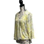 Hearts of Palm Sheer Wrap Blouse Women’s PS Butter Yellow Paisley Boho Peasant White Size undefined Photo 2