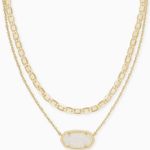 Kendra Scott Elisa Gold Iridescent Drusy Multi Strand Necklace  Photo 0