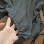 Love j NWOT grey ribbed long sleeve cropped open back tie top Photo 5