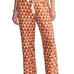 Faherty Orange Pacific Beach Linen Pants Patterned Summer Vacation Comfy XS Photo 0