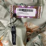 Boohoo NWT Sage Green Satin Floral Cowl Tie-Back Flute Hem Slip Midi Dress 12 Photo 10