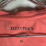 Ellen Tracy  Coral/Orange Split V Neck Short Sleeve Top XL Photo 1