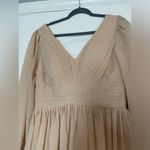 Long sleeve tan maxi formal dress Size M Photo 2