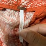 Free People  Women's Linen Blend Orange Printed Ankle Boho Summer Pants Size 6 Photo 3