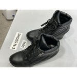 Madden Girl Womans Baaxter Size 8 Black Zip Up Lace Up Quilted Wedge Ankle Boots Photo 2