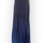 Joie  Crochet Maxi Beach CoverUp Dress, Navy Blue side slits, sleeveless size S Photo 0
