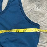 Zyia  Active Classic Navy Bomber Sport Bra Blue Green Lace Racerback Sz Photo 6