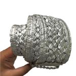 NWT Wide Silver Braided Women's Belt M/L 45” | Work Wear, Party, Club Fashion Photo 1