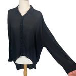 Eileen Fisher  The Fisher Project Black Silk Hi-Lo Blouse Photo 2
