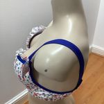 Massam Size Large Floral & Satin Underwire Bra. Made in Brazil. New with Tags Blue Photo 4