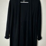 Adrienne Vittadini  Extra Fine Merino Wool Black Open Front Cardigan Sweater Med Photo 0