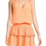 Ramy Brook Kiara Smocked Mini Dress tangerine L Photo 11