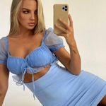 Tiger Mist Blue Cut Out Dress  Photo 3