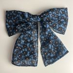 Anthropologie • Black/Blue/Pink Pattern Bow Barrette Photo 0