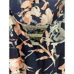 Juicy Couture  Navy Floral Shark Bite Hem Blouse Medium Photo 1