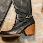 Kork-Ease  Korks Natali Black Tall Boots Size 9.5 Womens Buckle Wooden Block Heel Photo 3