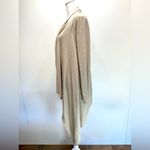 Chico's Chico’s Beige Metallic 3/4 Sleeve Open Front Asymmetric Hem Cardigan Wrap 1/M Photo 4