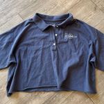 Aerie Navy Blue Cropped Polo Shirt Photo 1