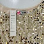 NWT Sequin Tank Top by Daniya Fits Medium Gold Metallic Sequins Sleeveless Party Photo 2