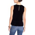 J.Crew Drapey Black Velvet‎ Peplum Sleeveless Tank Top, Size 8 Photo 7
