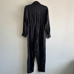 DÔEN Serre Zip Front Utility Silk Jumpsuit Black size XS Photo 8