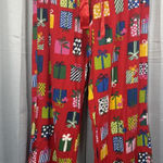 Old Navy  Pajama Pants Womens Small Red Holiday Present Print Lounge Drawstring Photo 0