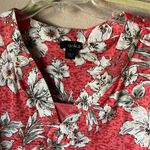 Erika  Red Floral Blouse with gathered sides medium Photo 3
