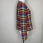 Vintage Blazer Plaid Red Green Gold Black Large Gold Buttons Sz 10 Photo 3