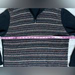 Black Multicolor Scandinavian Fair Isle Stripe Quarter Zip Baby Alpaca Blend Photo 4