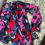 Tory Burch 100% Silk Graphic Patterned Button Down LS Blouse Size 0 Photo 3