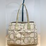 Coach Tartan Plaid Kiss-lock Carryall Lavender & Champagne Tote Photo 2