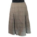 Vintage i.n.e. Tweed Plaid Kilt Skirt Wrap Buckle Made in Hong Kong Dark Brown Photo 7