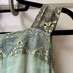 Handmade Vtg Multicolor Plaid Bohemian Maxi Dress XS Celestial Zodiac Hippie Silky Indian Photo 8