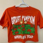 Peanuts Great Pumpkin Crop Shirt Orange Photo 0