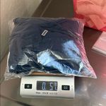 Bryn Walker  100% Cotton Navy Blue Ruffled Tie Front Lagenlook Cardigan Photo 8