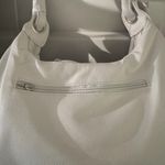 Chic White Crescent Shoulder Bag with Metal Hardware Photo 2
