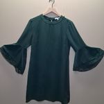 Hailey Lyn Green Size 6 Polyester Dress 3/4 Bell Sleeves W/lace Trim Photo 1
