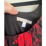 Dark Floral Drape Silky Black Red Midi Dress 14 Whimsygoth Fairy Milkmaid Siren Size 14W Photo 2