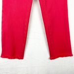 John Mark  Straight Leg Ankle Jeans Size 8 Stretch Raw Hem Coral Salmon Photo 3