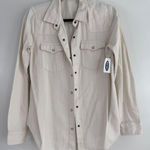 Old Navy Womens Ecru Western Style Button Down Shirt Size S Cotton Western Rodeo Photo 0