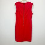Donna Karan  Sheath Dress Knee Length Sleeveless Crepe Red Classic US 10 NWT Photo 9