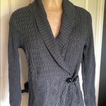 Ralph Lauren Gray Cardigan with Shawl Collar and Side Closure Photo 7
