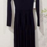 Moon River Long Sleeve Two Tone Pleated Dress Knit Sweater Dress Black One Size Photo 0