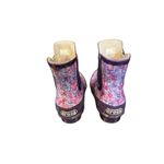 Crocs Women's Purple Floral Abstract Slip-On Rain Boots Casual Photo 1